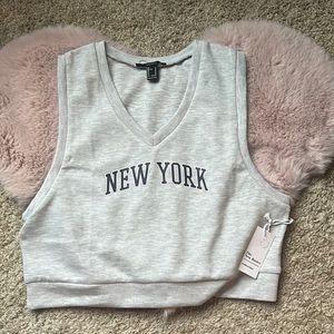 Forever 21 New York Graphic Crop Tank Top